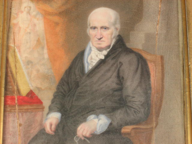 Antique 1817 Signed Painting Of Benjamin West Portrait Miniature On Ivory 3