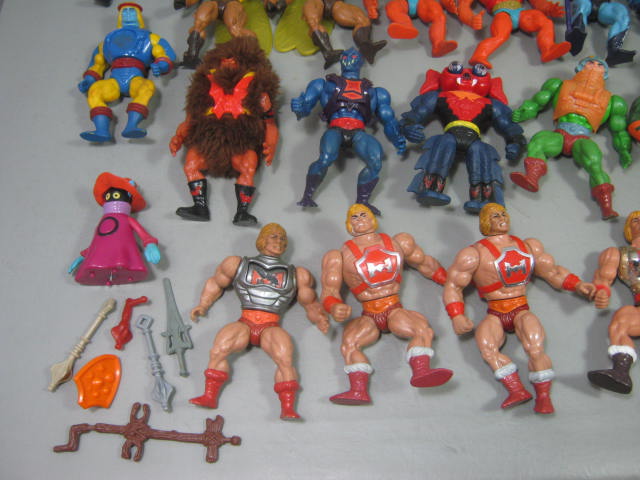 HUGE Lot 41 Vtg He-Man Masters Of The Universe MOTU Action Figures + Weapons NR! 1