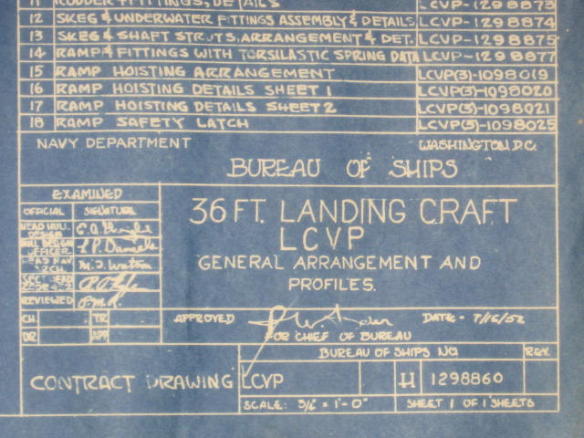 1952 LCVP US Navy Military Landing Craft Plans Drawings 2
