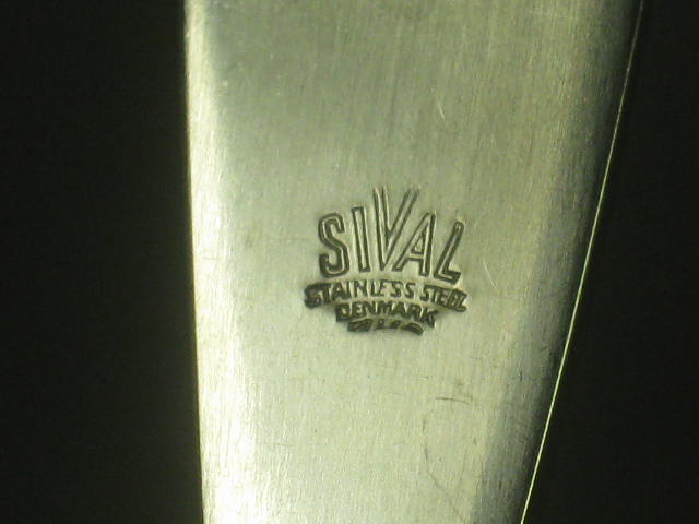 8 Vtg 1959 Johan Hagen Sival Unique Stainless Dinner Knife Set Danish Flatware 5