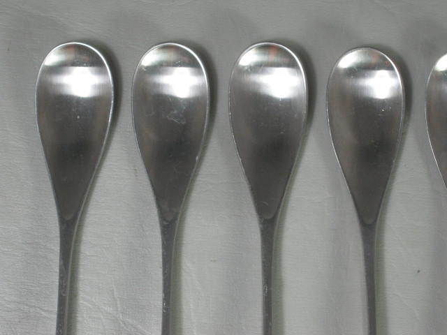 8 Vtg 1959 Johan Hagen Sival Unique Stainless Teaspoon Spoon Set Danish Flatware 3