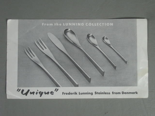 8 Vtg 1959 Johan Hagen Sival Unique Stainless Teaspoon Spoon Set Danish Flatware 8