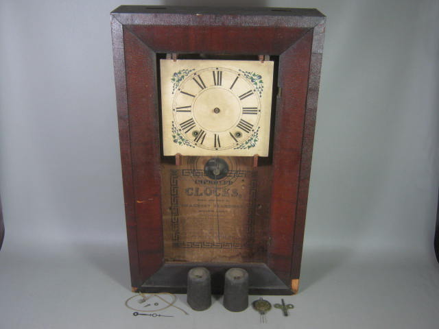 Antique 1812-23 Chauncey Chauncy Boardman Shelf Mantle Wall Clock Wooden Works