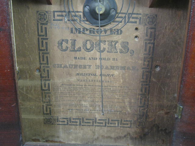 Antique 1812-23 Chauncey Chauncy Boardman Shelf Mantle Wall Clock Wooden Works 4