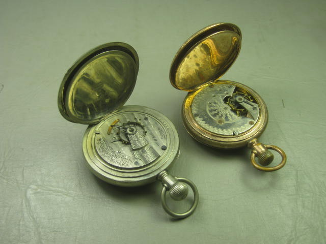 2 Vtg Antique Pocket Watch Lot American Waltham Century U.S.A. Gold Filled GF NR 7