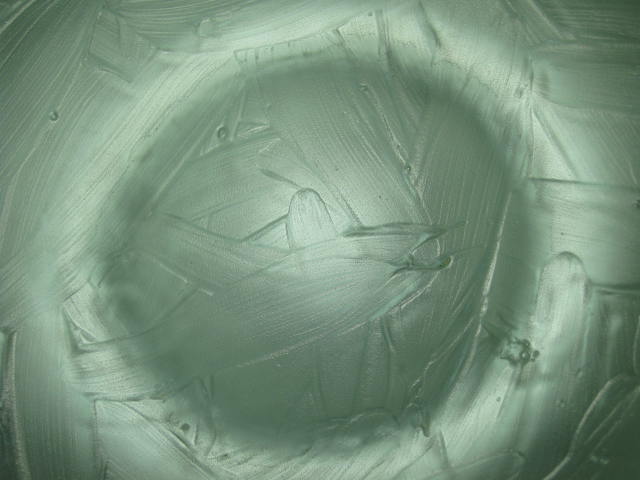 Stephen Schlanser Square Art Glass Platter Fruit Bowl W/ Brush Stroke Pattern NR 6