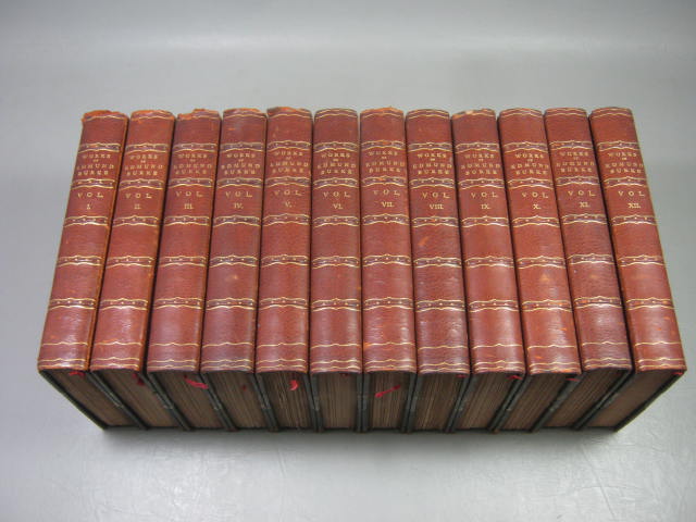 12 The Works Of Edmund Burke 1901 Beaconsfield Edition #41/1000 Leather Marbled