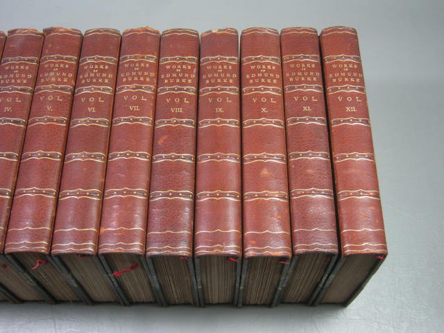 12 The Works Of Edmund Burke 1901 Beaconsfield Edition #41/1000 Leather Marbled 2