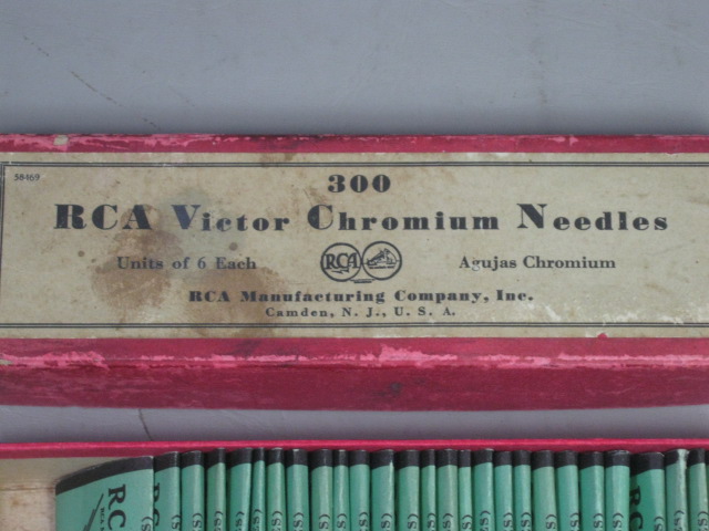 180+/- NOS Vtg RCA Victor Chromium Phonograph Record Player Needles Original Box 1
