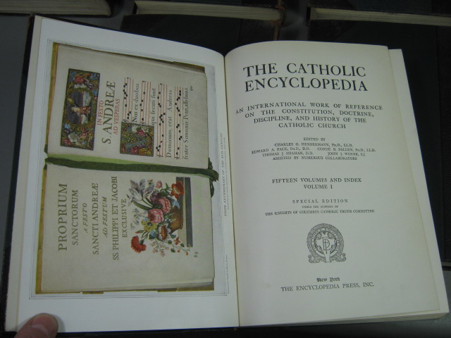1913 The Catholic Encyclopedia Complete 15 Vol Set Index Supplements Illustrated 8