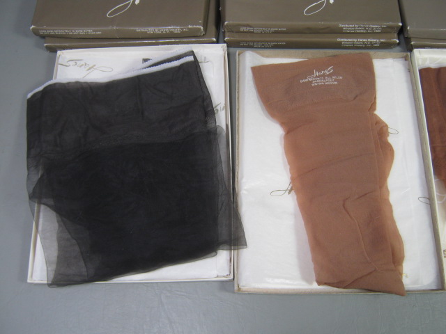8 Box 16 Pair Vtg Hanes Nylon Stocking Lot 415 615 Barely Black There Town Taupe 2
