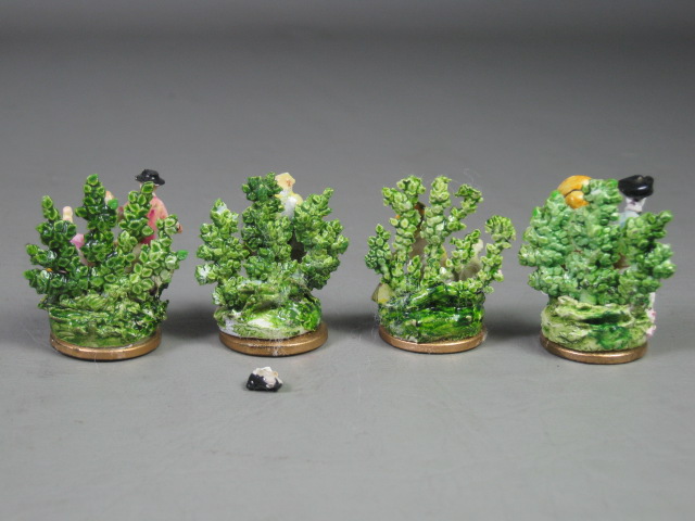 4 Vtg Dollhouse Miniature Bocage Porcelain Figurines Figures Set Lot 1" - 1.25" 5