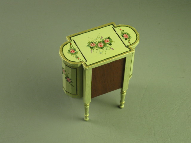 Vtg Dollhouse Miniature Furniture Don Cnossen Artist Signed Sewing Chest Table 3
