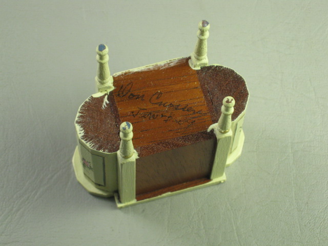 Vtg Dollhouse Miniature Furniture Don Cnossen Artist Signed Sewing Chest Table 5