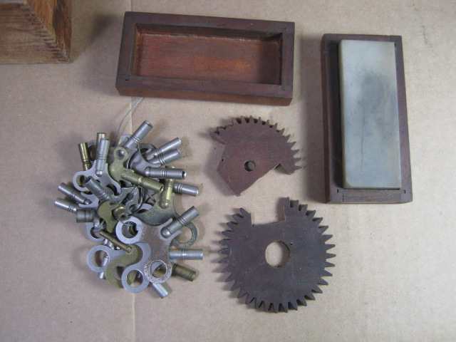 HUGE Vtg Watchmaker Repair Tool Lot Watch Clock Keys Springs Parts Jeweler NR! 14
