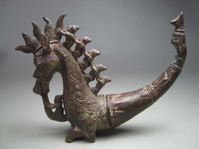 2 Batak Bronze Cast Seahorses Horse Medicine Holder Container Indonesia Art Toba 8