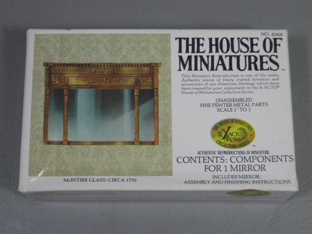Rare House Of Miniatures X-Acto McIntire Glass Pewter Mirror 42400 Dollhouse Kit