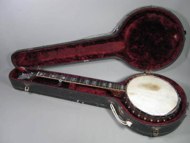 Vega Style N 5 String Banjo Open Back Little Wonder Tone Ring Hard Case No Res!