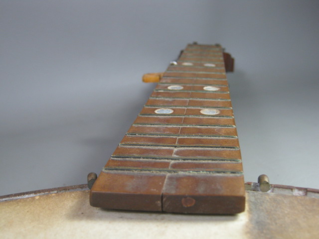 Vintage Antique 5 String Piccolo Scale Banjo Amrawco Calf Head Iron Cross Peg NR 12