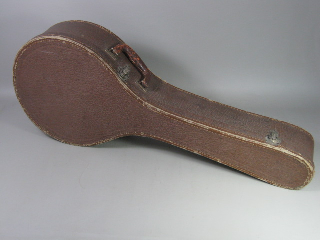 Vintage Antique 5 String Piccolo Scale Banjo Amrawco Calf Head Iron Cross Peg NR 16