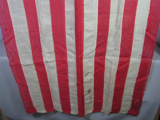 Antique Mid-1800s Lamprell & Marble Boston 13-Star Handsewn U.S US American Flag 9