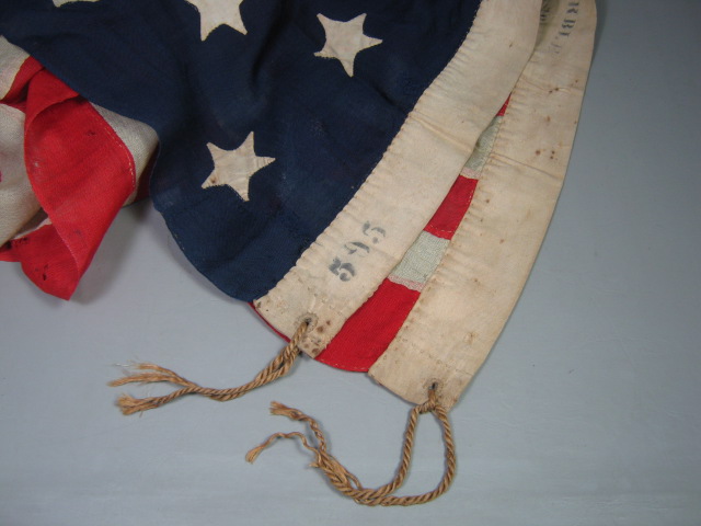 Antique Mid-1800s Lamprell & Marble Boston 13-Star Handsewn U.S US American Flag 12