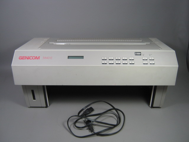 Genicom 3840 E Wide Carriage High Speed Serial Dot Matrix Impact Printer +Ribbon
