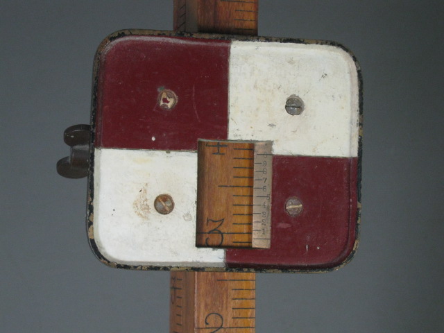 Vtg W. & L.E. Gurley Wooden Wood & Brass Survey Transit Rod Measuring Pole Stick 3