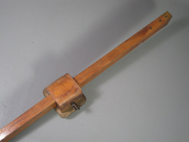 Vtg W. & L.E. Gurley Wooden Wood & Brass Survey Transit Rod Measuring Pole Stick 4