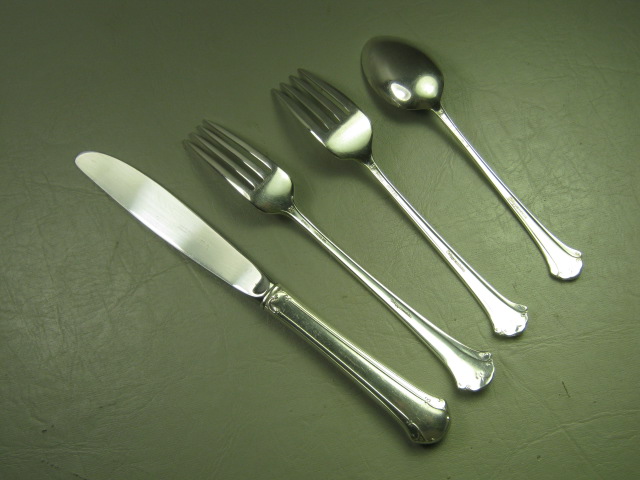 4-Pc Towle Chippendale Sterling Silver Place Setting 2 Forks Knife Spoon 6 oz NR 2