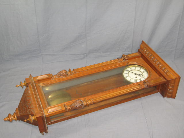Antique Gustav Becker German Split Spindle Wall Clock