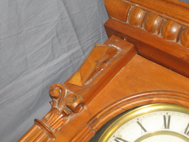 Antique Gustav Becker German Split Spindle Wall Clock 4