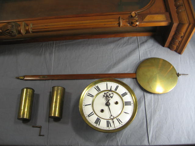 Antique Gustav Becker German Split Spindle Wall Clock 11
