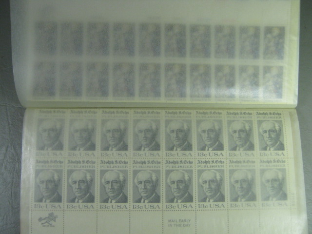 VTG US Stamp Block Lot Collection White Ace Mint Plate File 8c 10c 13c 15c 18c 18