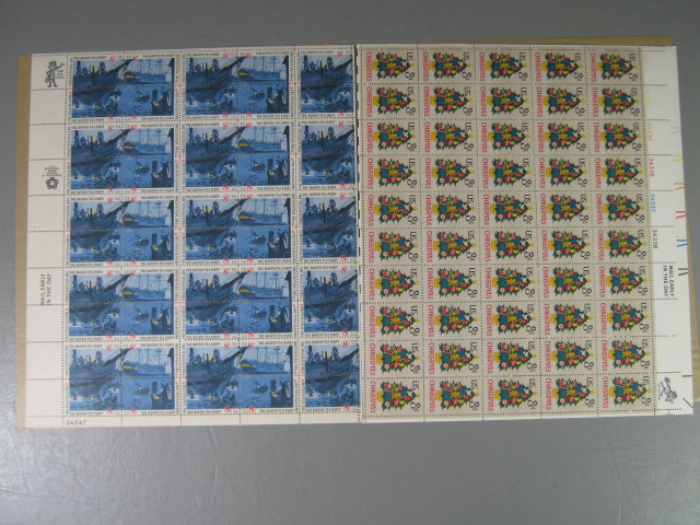 Vintage US Stamp Mint Collection Lot 8 Cent Sheets Blocks $83+ Face Value No Res 3