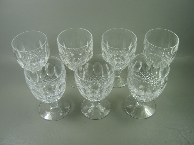 7 Waterford Cut Irish Crystal Colleen Short Stem Water Goblets Glasses Set Lot