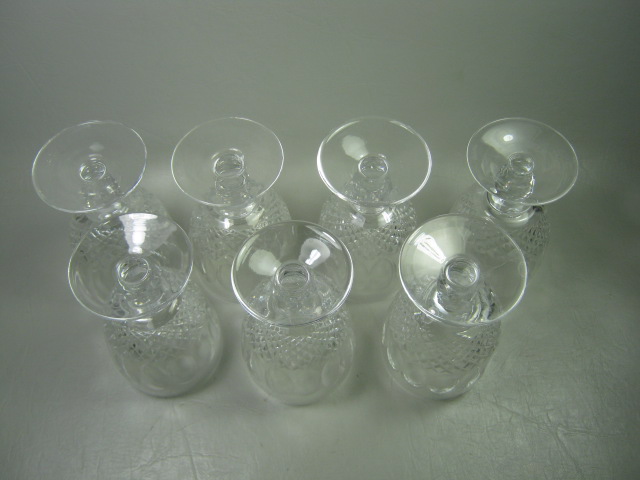 7 Waterford Cut Irish Crystal Colleen Short Stem Water Goblets Glasses Set Lot 2