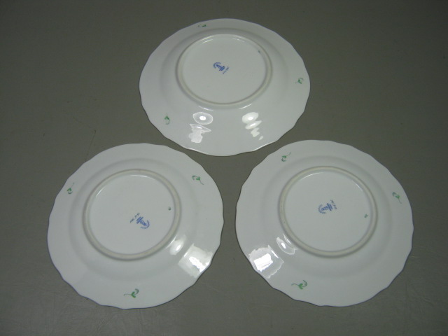 3 Herend Chinese Bouquet Green Apponyi Salad / Luncheon Plate Set Lot Hungary NR 3