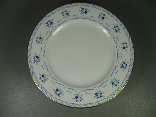 10 Lenox Orleans Blue Bone China 11" Inch Dinner Plates Floral Gold Trim No Res! 1