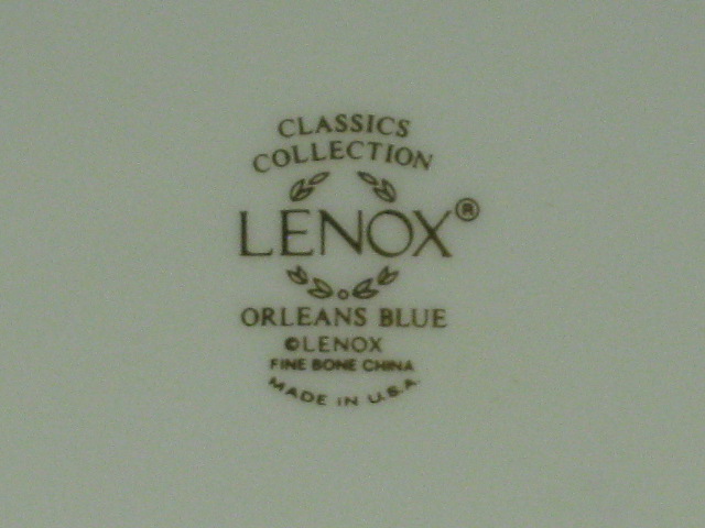 10 Lenox Orleans Blue Bone China 11" Inch Dinner Plates Floral Gold Trim No Res! 5