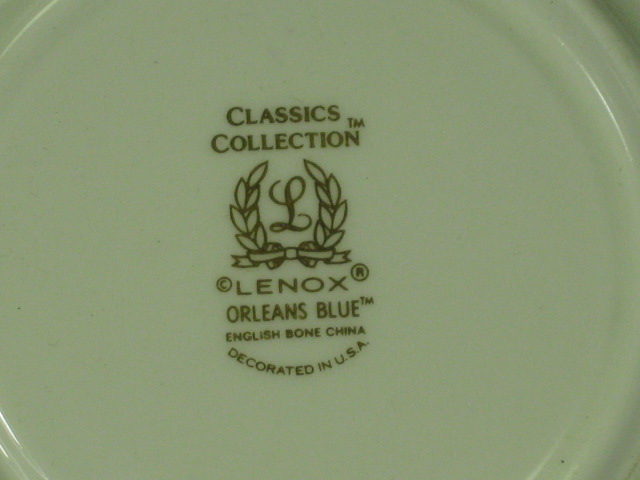9 Lenox Orleans Blue Bone China Tea Coffee Cups & 10 Saucers Set Floral Gold NR! 6