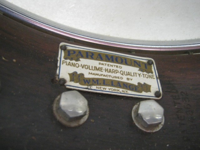 Paramount Leader 4 String Tenor Jazz Banjo WM L Lange Resonator MOP Inlay No Res 12