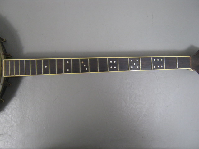 Unmarked 4 String Banjo Open Back MOP Dice Numbers Inlay 22 Frets Raised Head NR 3