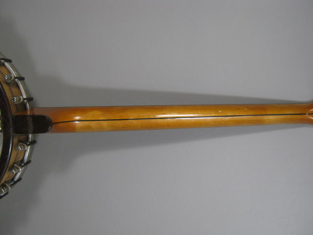 Vintage Autocrat 4 String Banjo Resonator 19 Frets MOP Inlay Armrest Case Strap 11