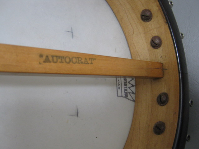 Vintage Autocrat 4 String Banjo Resonator 19 Frets MOP Inlay Armrest Case Strap 18