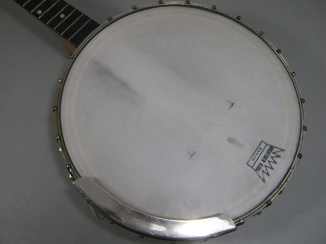 Vintage Autocrat 4 String Banjo Resonator 19 Frets MOP Inlay Armrest Case Strap 19