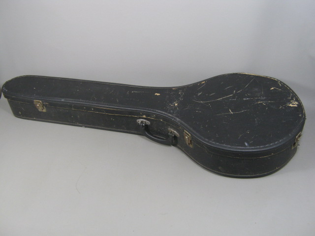 Vintage Autocrat 4 String Banjo Resonator 19 Frets MOP Inlay Armrest Case Strap 24