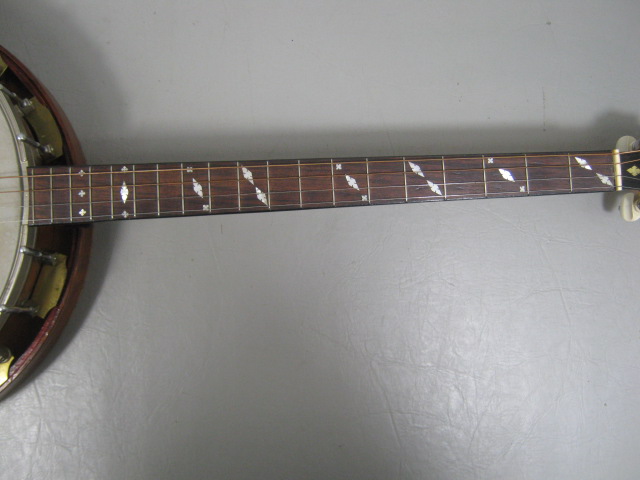 Unmarked 4 String Banjo Resonator MOP Inlay Nice Tone Ring 19 Frets Ornate HSC 3