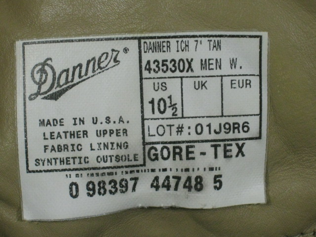 Danner ICH 7" Desert Tan Military Army Combat Boots Gore-Tex US Mens 10.5 4353OX 6