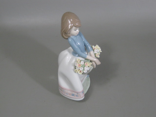 Vtg Lladro Porcelain Figurine 5467 May Flowers Girl W/ Basket 6.75" Daisa 1987 4